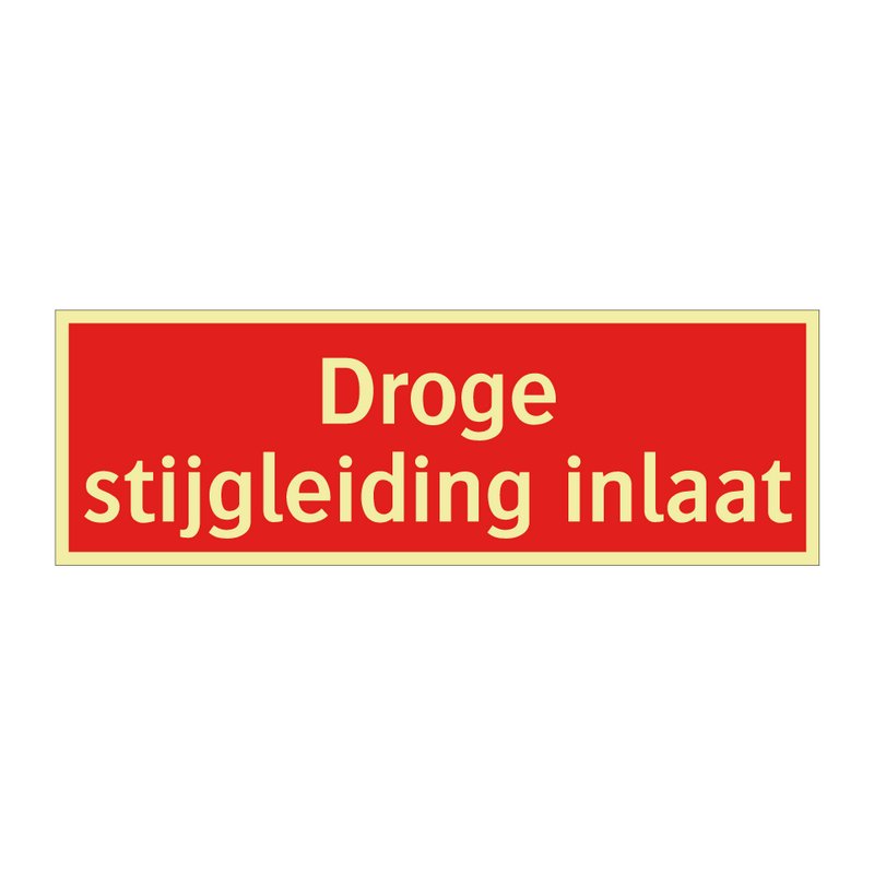 Droge stijgleiding inlaat