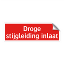 Droge stijgleiding inlaat