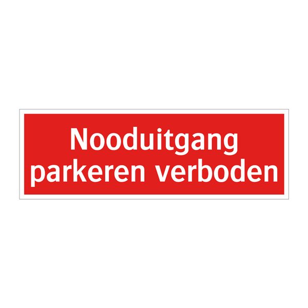 Nooduitgang parkeren verboden