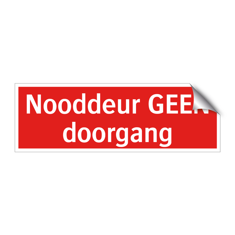 Nooddeur GEEN doorgang