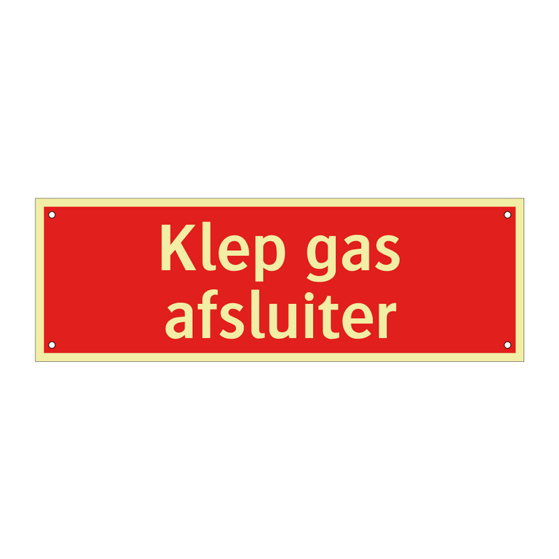 Klep gas afsluiter