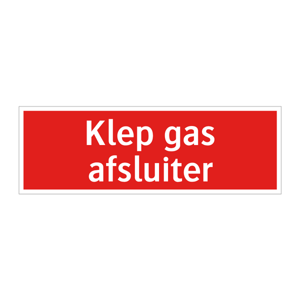 Klep gas afsluiter
