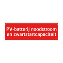 PV-batterij noodstroom en zwartstartcapaciteit