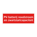 PV-batterij noodstroom en zwartstartcapaciteit
