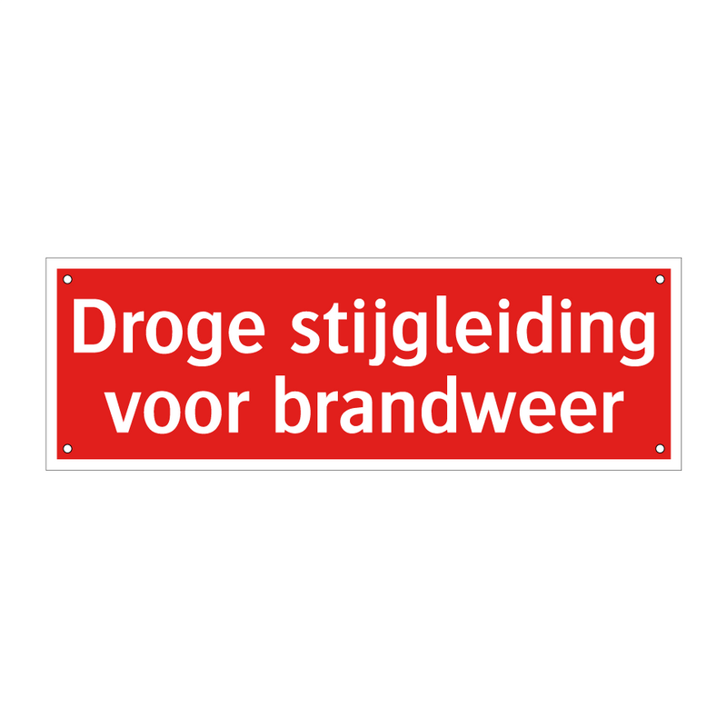 Droge stijgleiding voor brandweer