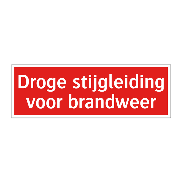 Droge stijgleiding voor brandweer