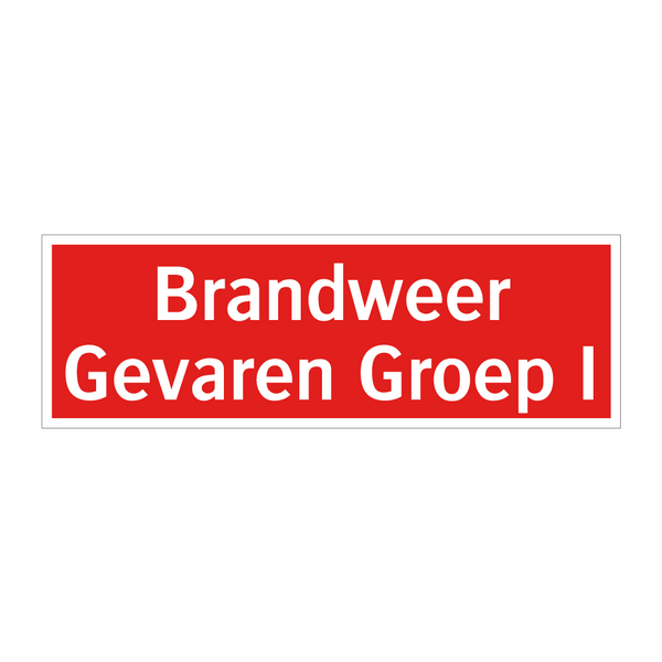 Brandweer Gevaren Groep I