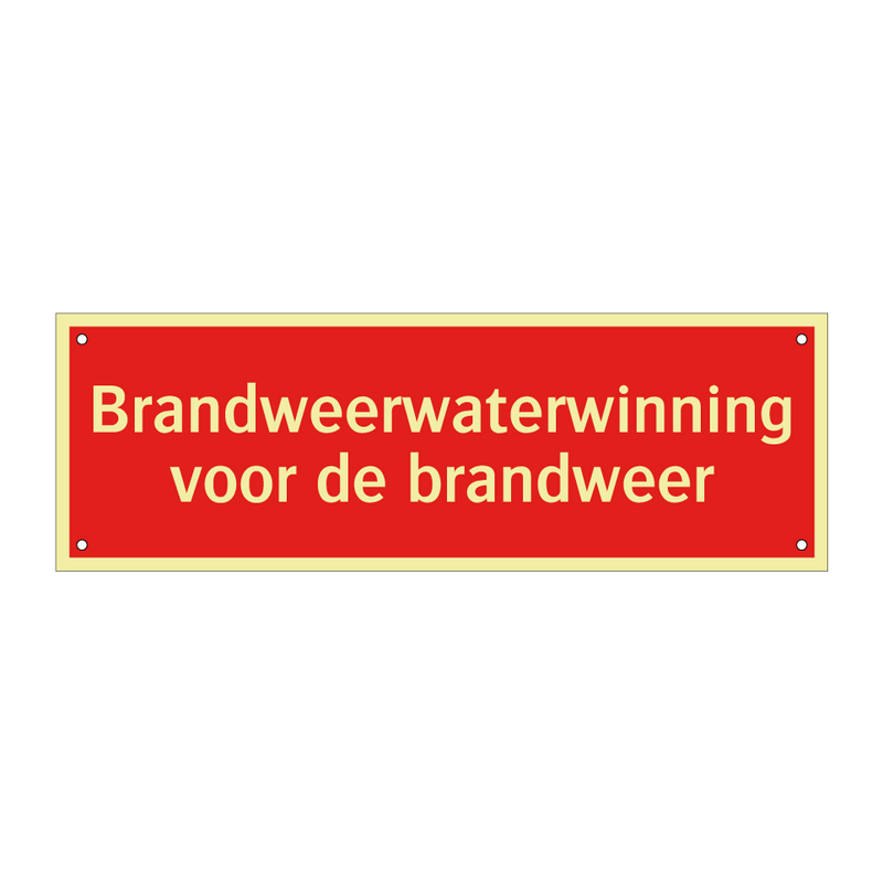 Brandweerwaterwinning voor de brandweer