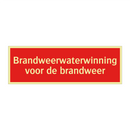 Brandweerwaterwinning voor de brandweer