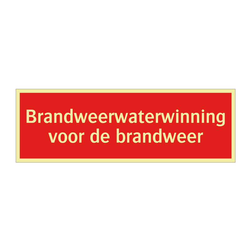 Brandweerwaterwinning voor de brandweer