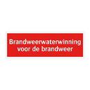 Brandweerwaterwinning voor de brandweer