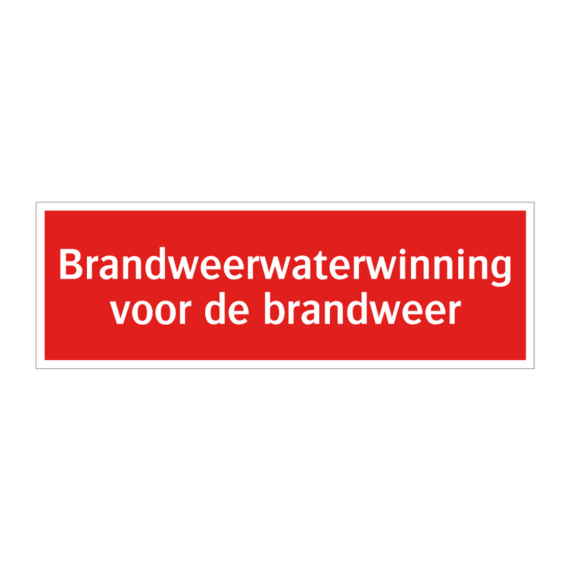 Brandweerwaterwinning voor de brandweer