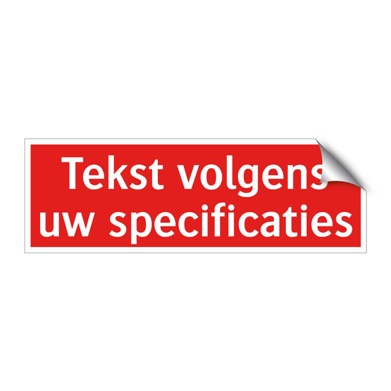 Tekst volgens uw specificaties