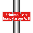 Schuimblusser brandklassen A, B