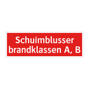 Schuimblusser brandklassen A, B