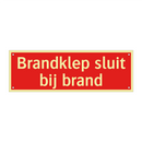 Brandklep sluit bij brand