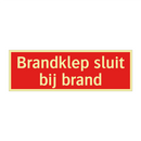 Brandklep sluit bij brand