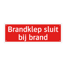 Brandklep sluit bij brand