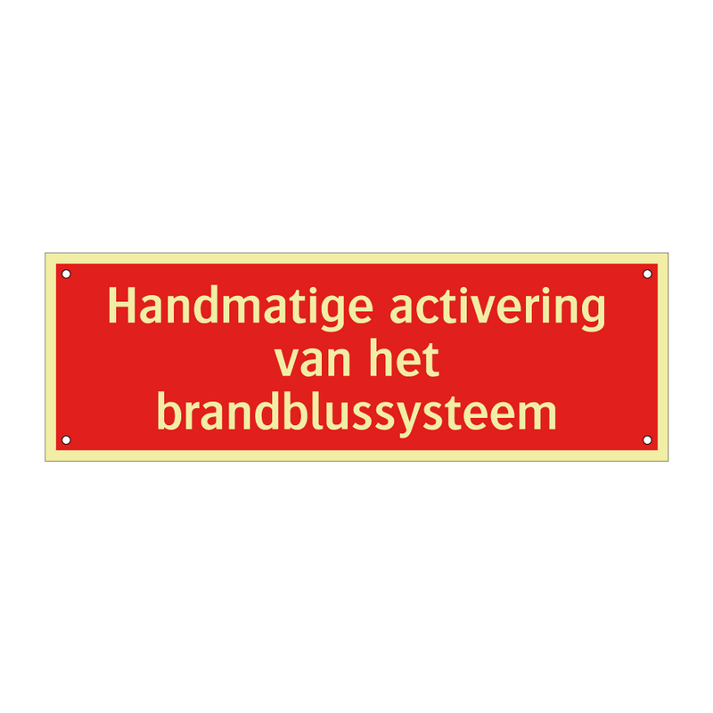 Handmatige activering van het brandblussysteem