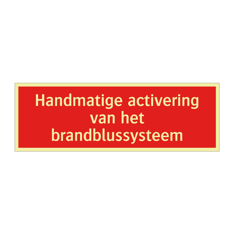 Handmatige activering van het brandblussysteem