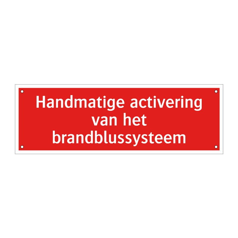 Handmatige activering van het brandblussysteem