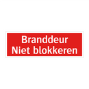 Branddeur - Niet blokkeren