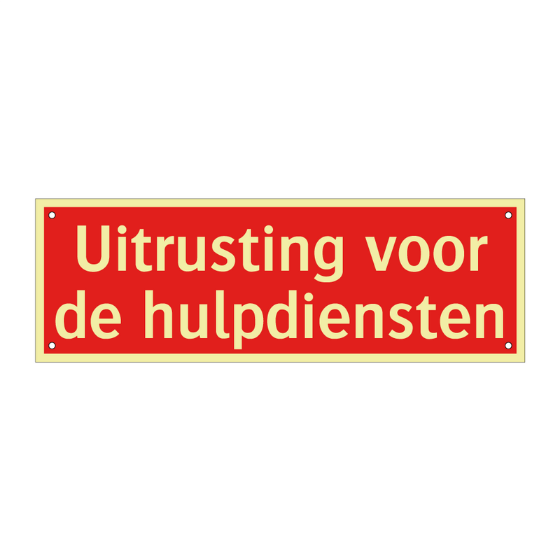 Uitrusting voor de hulpdiensten