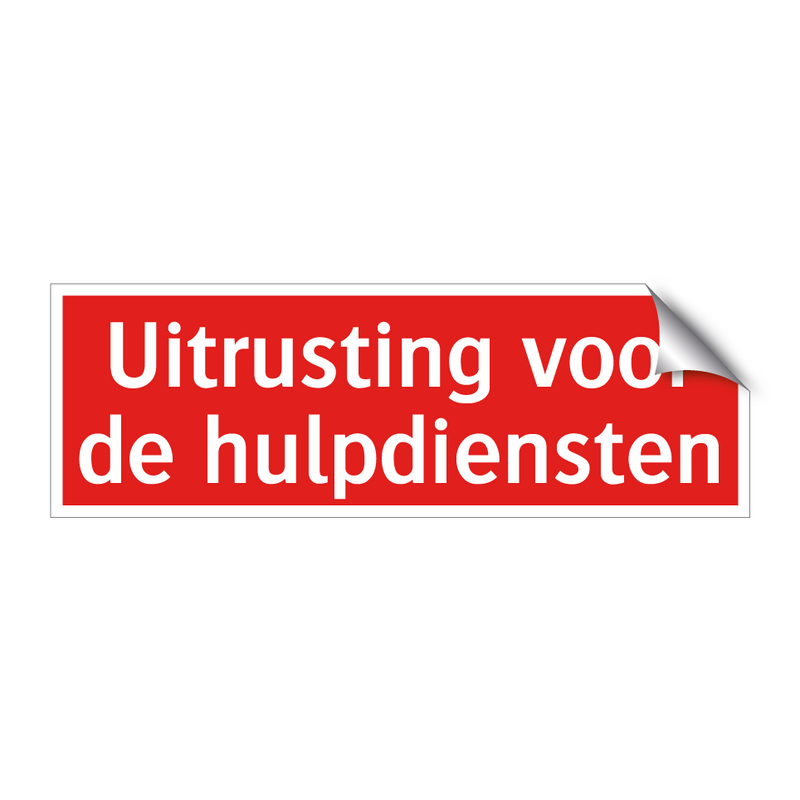 Uitrusting voor de hulpdiensten