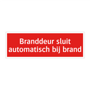 Branddeur sluit automatisch bij brand