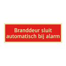 Branddeur sluit automatisch bij alarm