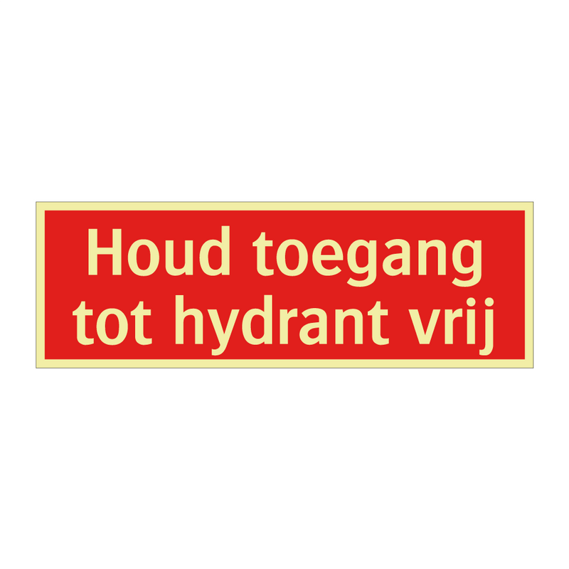 Houd toegang tot hydrant vrij