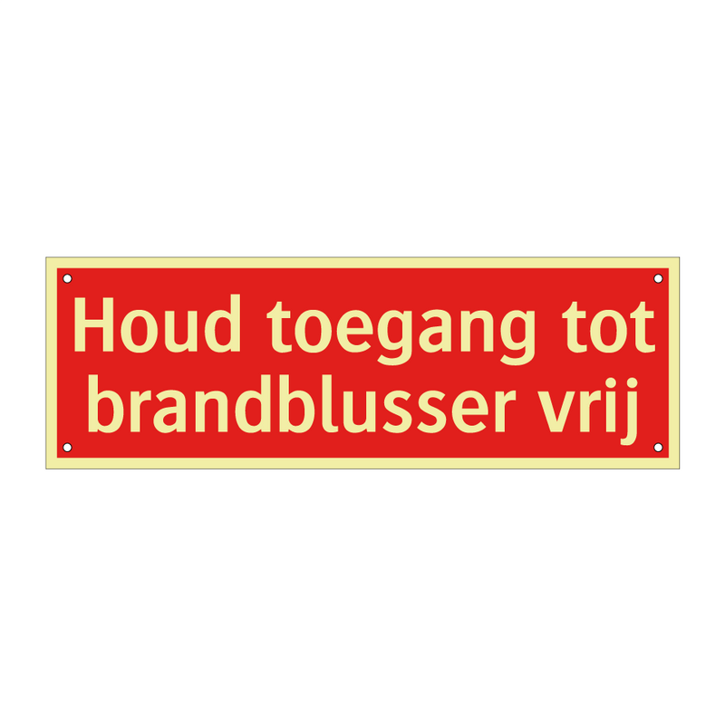 Houd toegang tot brandblusser vrij