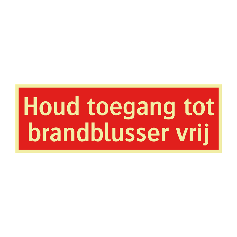 Houd toegang tot brandblusser vrij
