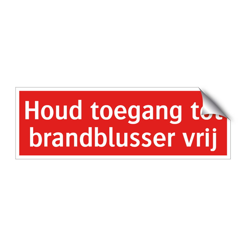Houd toegang tot brandblusser vrij