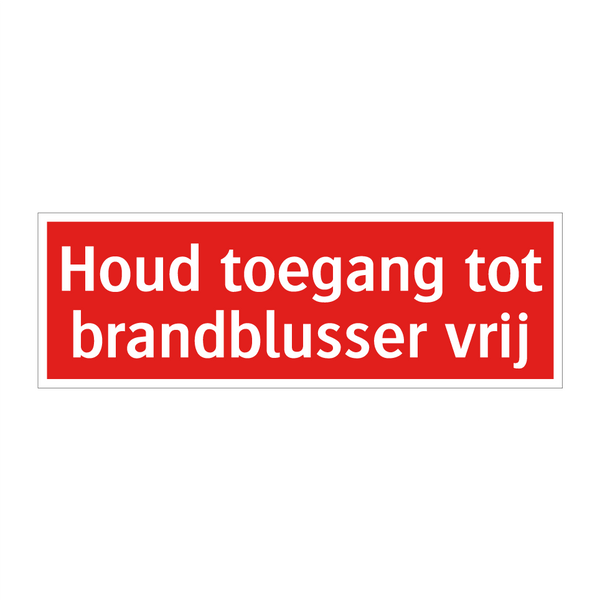 Houd toegang tot brandblusser vrij