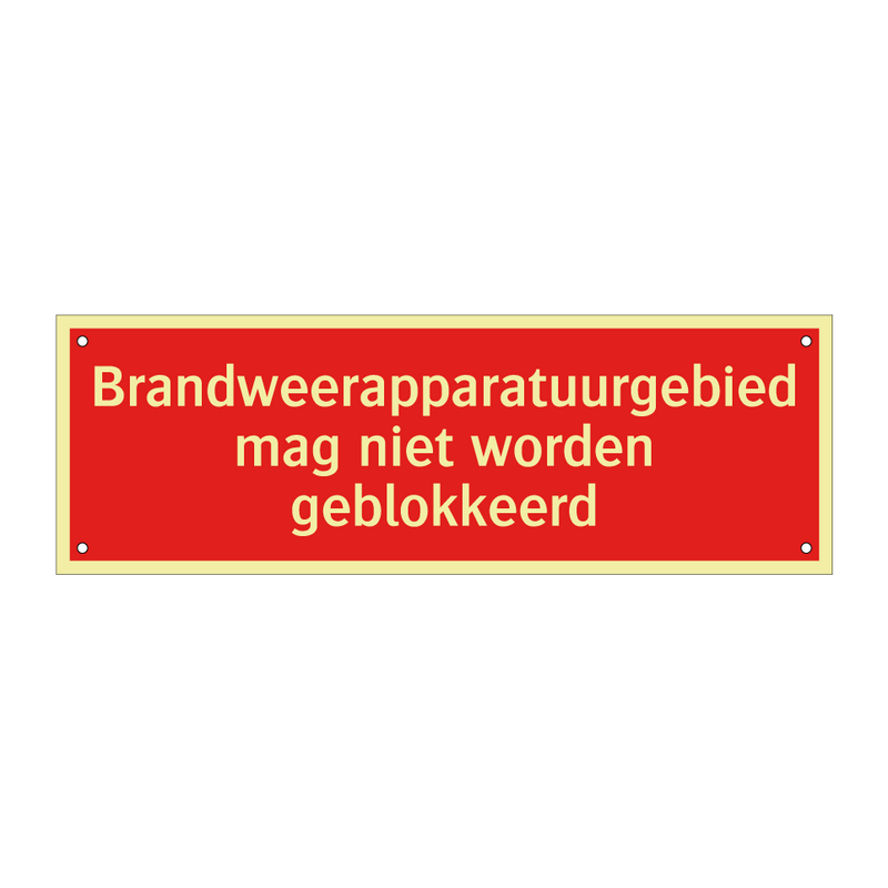 Brandweerapparatuurgebied mag niet worden geblokkeerd