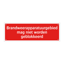 Brandweerapparatuurgebied mag niet worden geblokkeerd