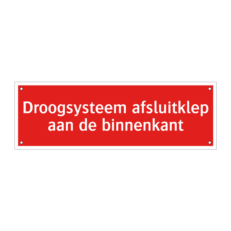 Droogsysteem afsluitklep aan de binnenkant