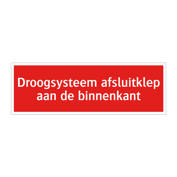 Droogsysteem afsluitklep aan de binnenkant