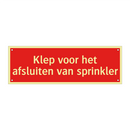 Klep voor het afsluiten van sprinkler