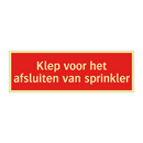 Klep voor het afsluiten van sprinkler