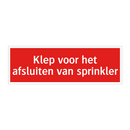 Klep voor het afsluiten van sprinkler