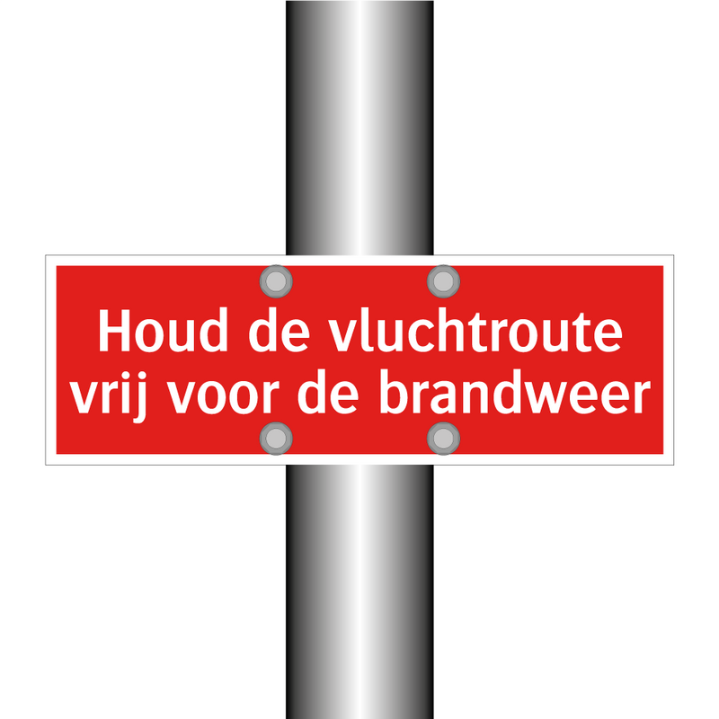 Houd de vluchtroute vrij voor de brandweer