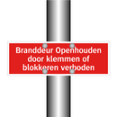 Branddeur Openhouden door klemmen of blokkeren verboden