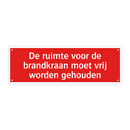De ruimte voor de brandkraan moet vrij worden gehouden