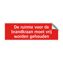 De ruimte voor de brandkraan moet vrij worden gehouden