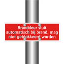 Branddeur sluit automatisch bij brand, mag niet geblokkeerd /.../