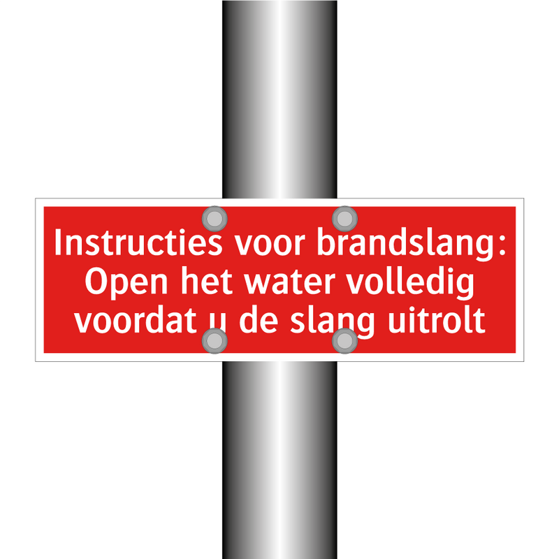 Instructies voor brandslang: Open het water volledig voordat /.../