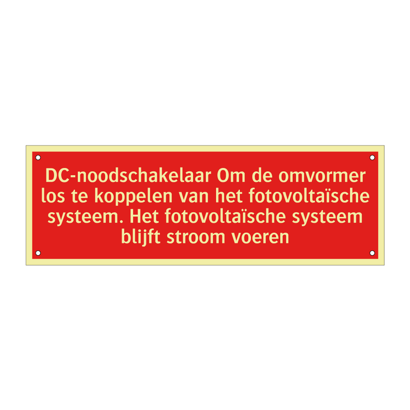 DC-noodschakelaar Om de omvormer los te koppelen van het fotovoltaïsche /.../