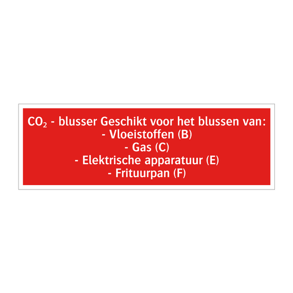CO₂ - blusser Geschikt voor het blussen van: - Vloeistoffen /.../